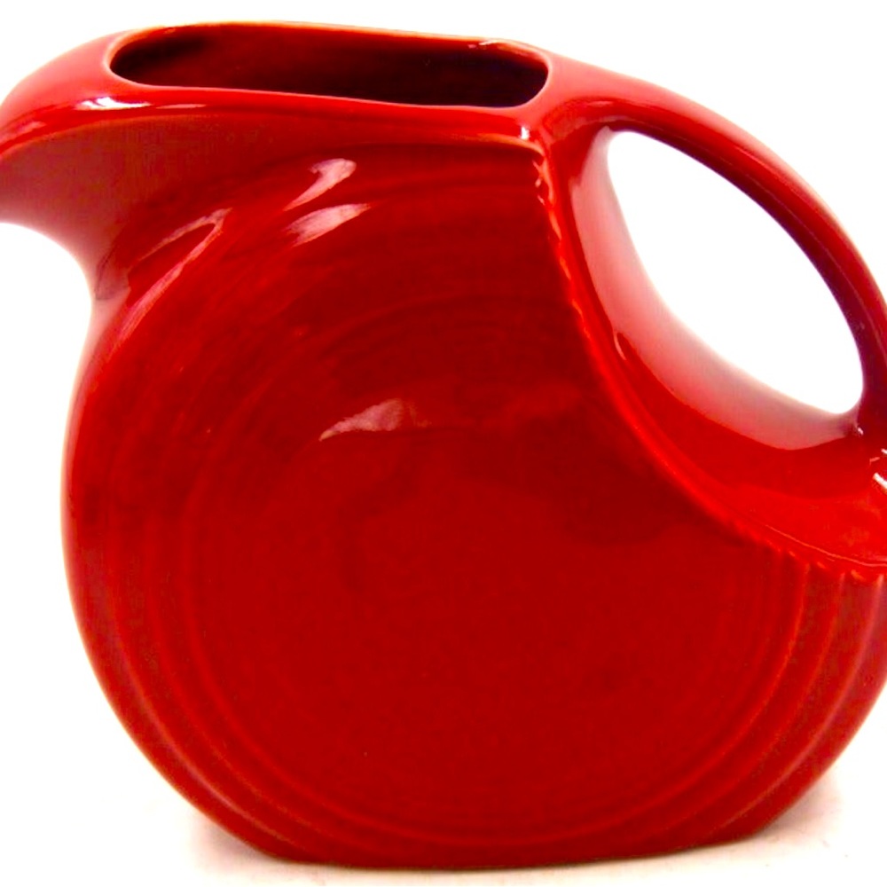 Fiestaware large disk pitcher, scarlet red.